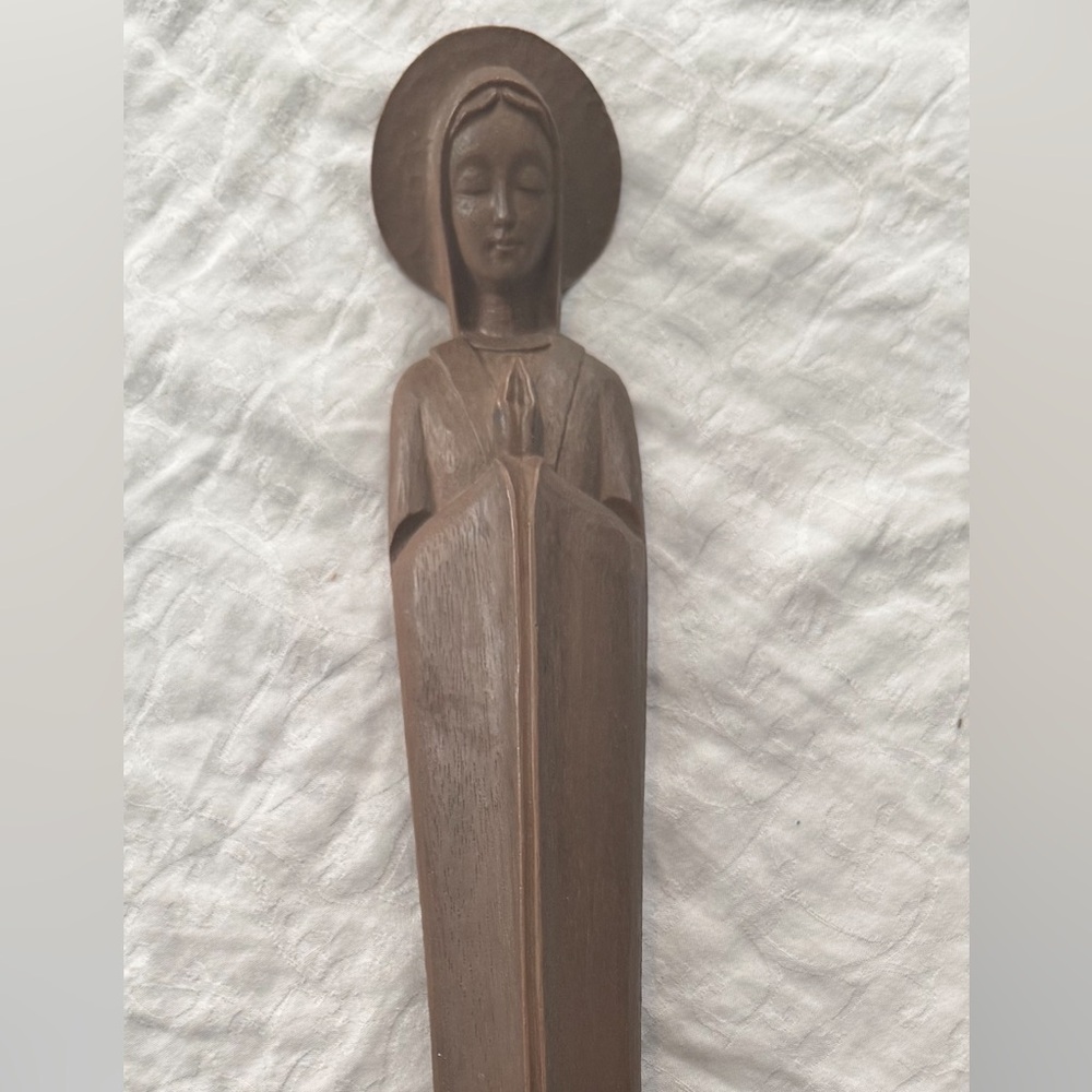 Mother Mary 13 inch Resin Wood Prayer Statue